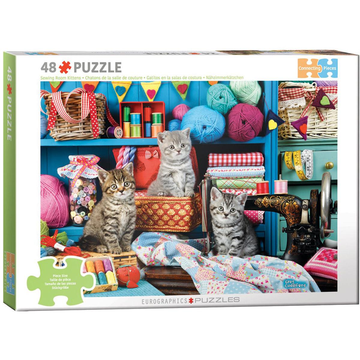 Sewing Room Kittens 48 Connecting Pieces Jigsaw Puzzle Eurographics Puzzle Merchant