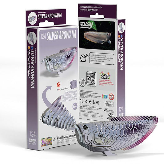 Silver Arowana 3D Cardboard Model Kit Eugy Puzzle Merchant