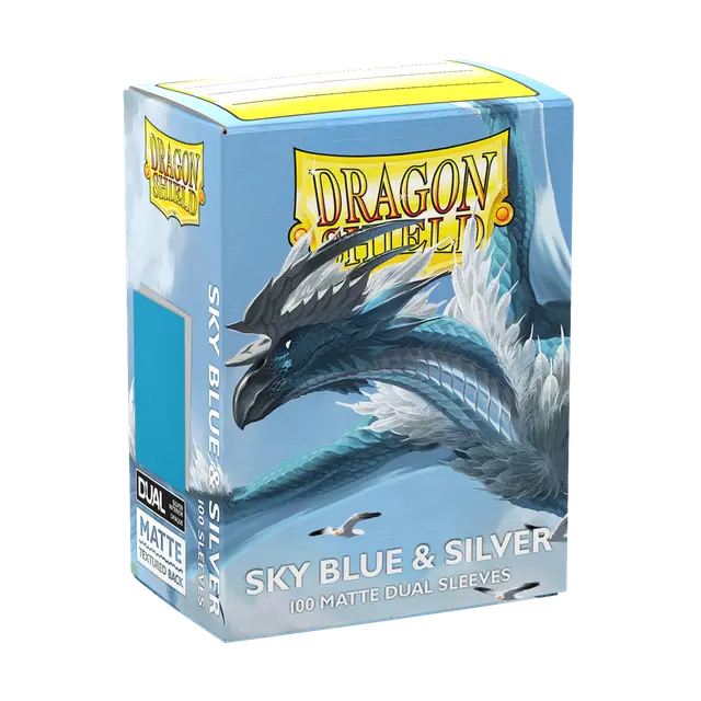 Dragon Shield: Sky Blue & Silver - Matte Dual Sleeves (100) Moliner Games