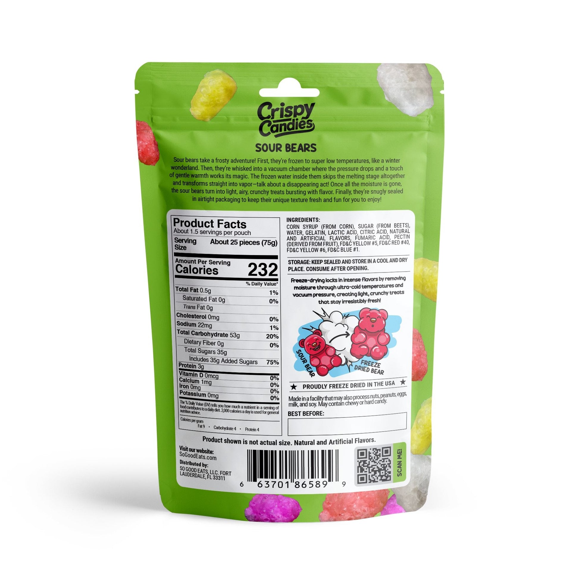 Crispy Candies - Sour Bears Freeze Dried Candy 114g Super Anime Store