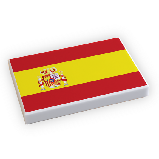 Spain Flag (2x3 Tile) made using LEGO part B3 Customs