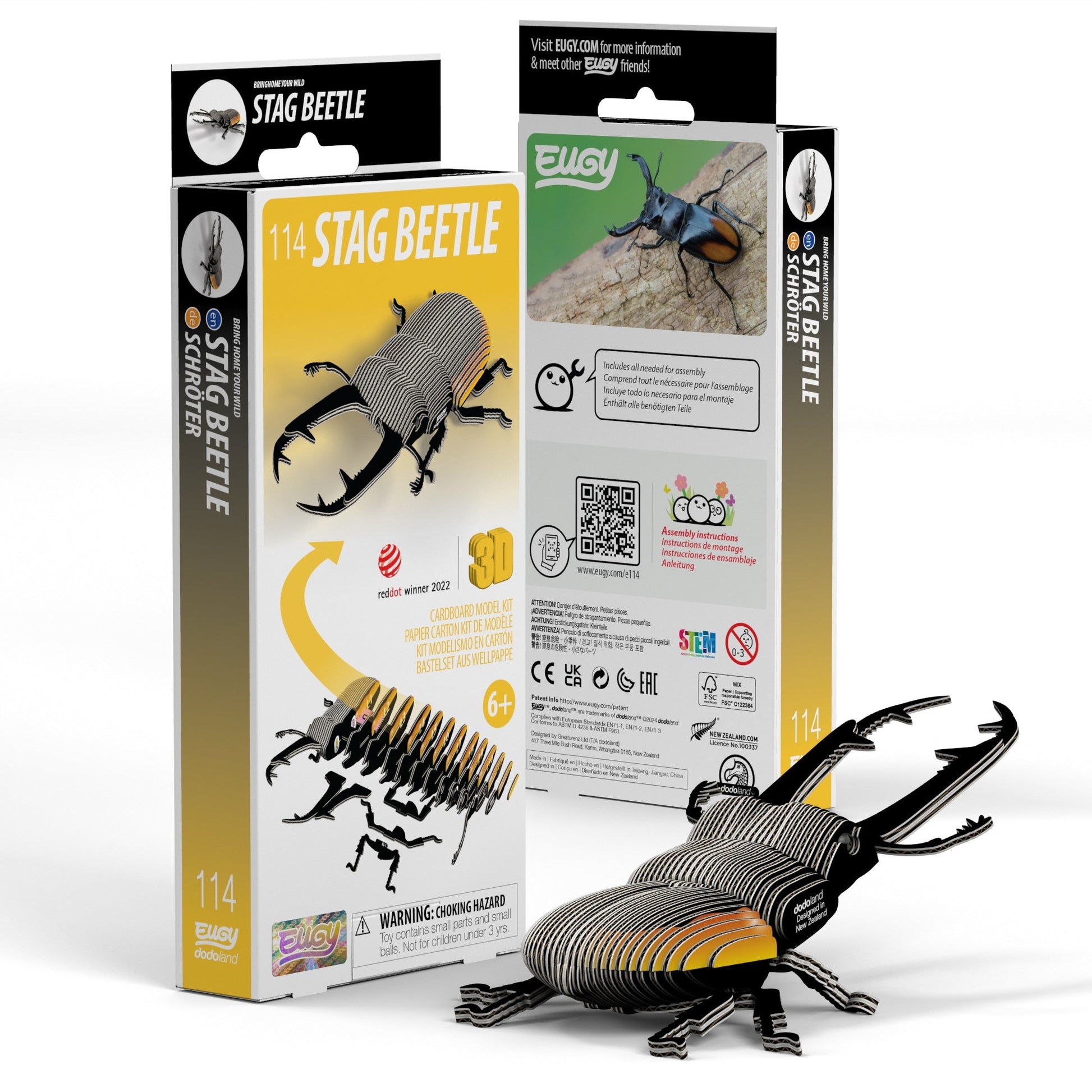 Stag Beetle 3D Cardboard Model Kit Eugy Puzzle Merchant