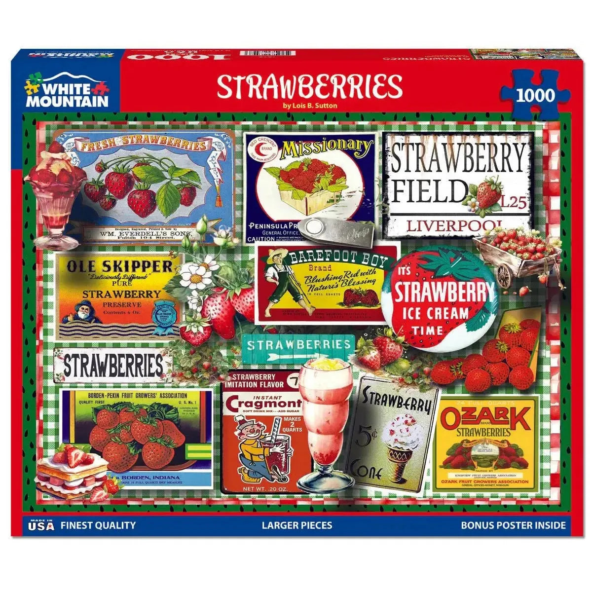 Strawberries 1000 Piece Jigsaw Puzzle White Mountain
