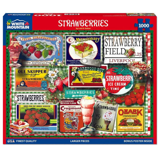 Strawberries 1000 Piece Jigsaw Puzzle White Mountain