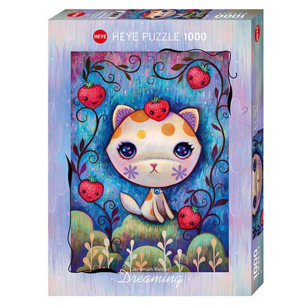 Strawberry Kitty Dreaming 1000 Piece Jigsaw Puzzle Heye Puzzle Merchant