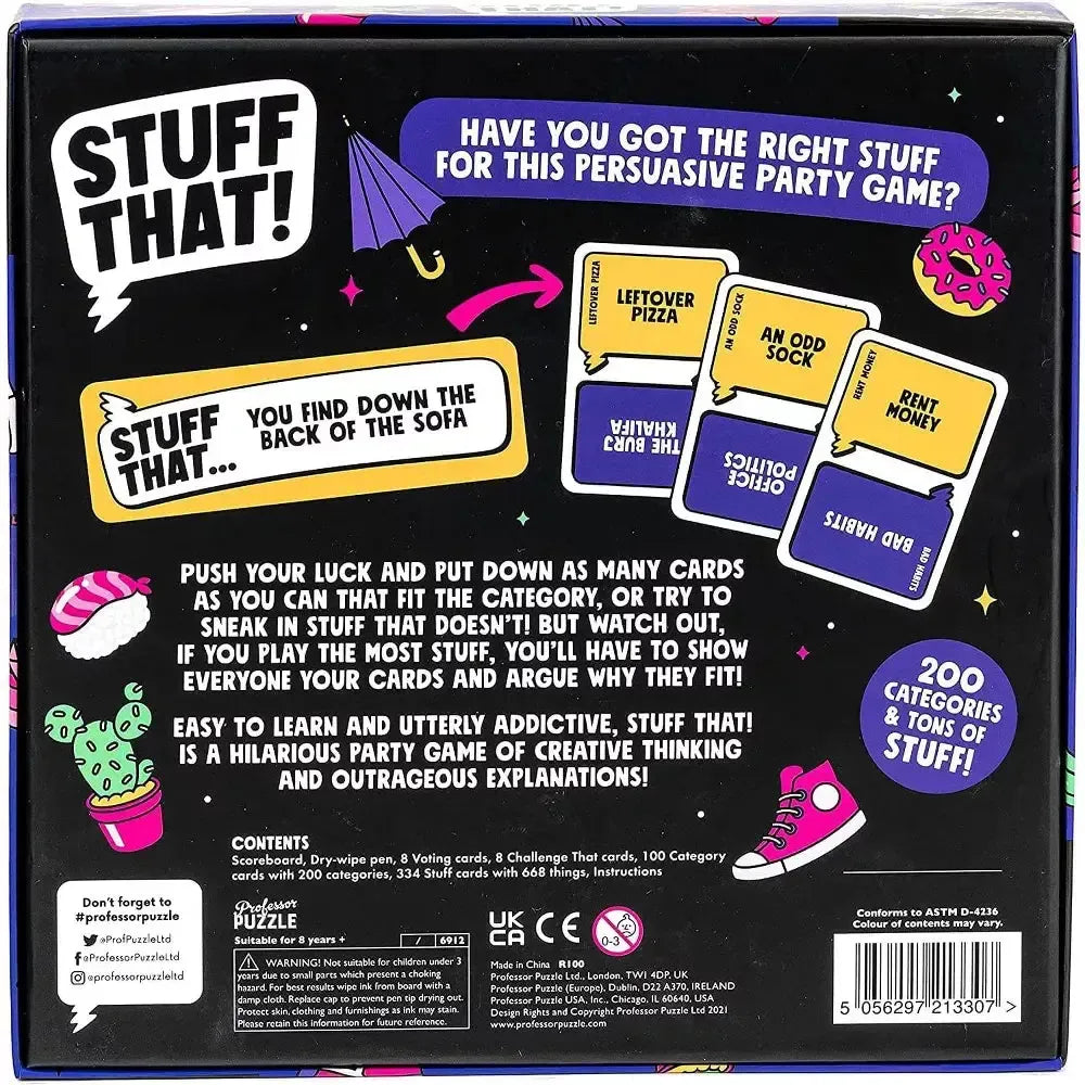 Stuff That! - Persuasive Party Game - Professor Puzzle