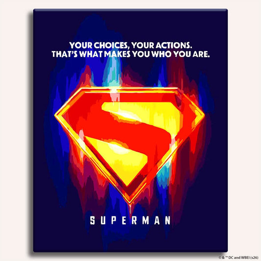 Superman Logo - Paint By Numbers Kit 15.7" x 19.7" (40x50 cm) Craft Hub