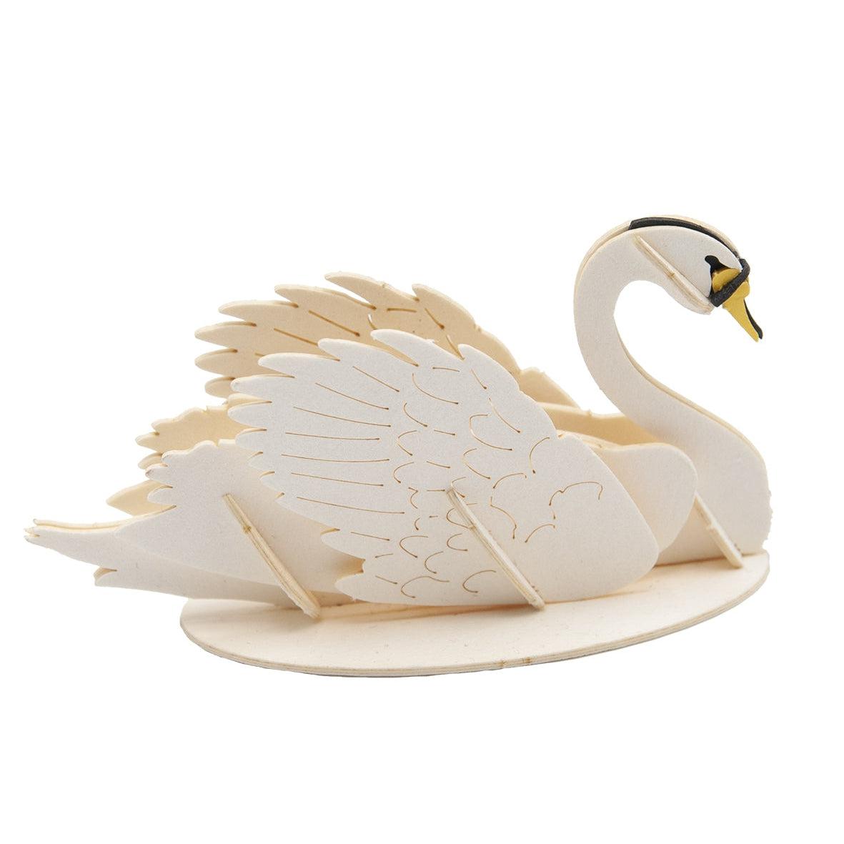 Swan 3D Cardboard Model Kit Fridolin Puzzle Merchant