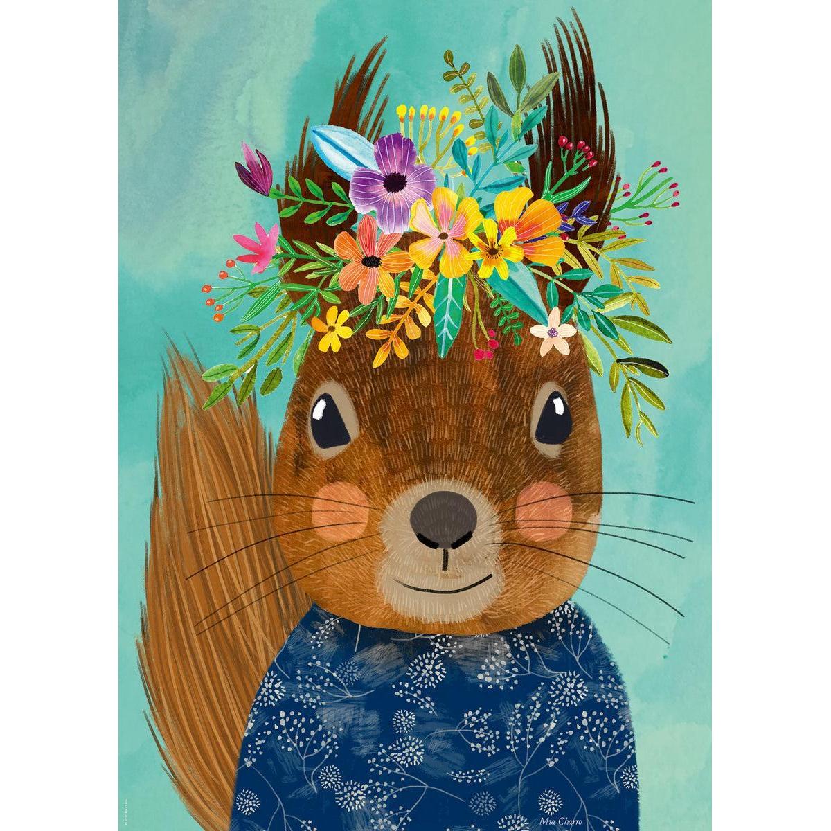 Sweet Squirrel Floral Friends 1000 Piece Jigsaw Puzzle Heye