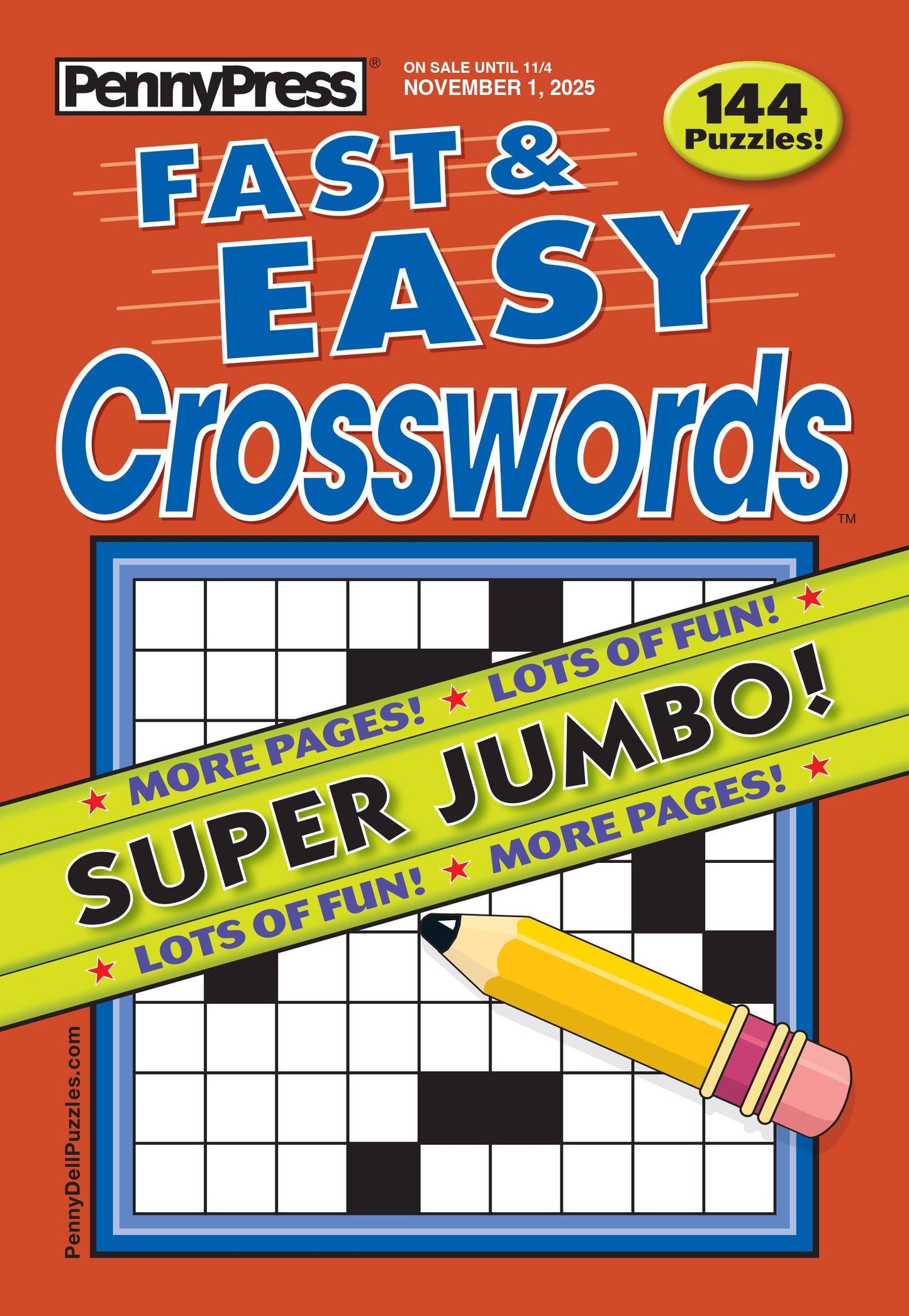 Penny Press – Fast & Easy Crosswords: November 2025 Edition, 144 Stress-Free Puzzles For Beginners & Casual Solvers, Sharpen Your Mind, Solve, Enjoy, Unwind, Relax & More! Magazine Shop US