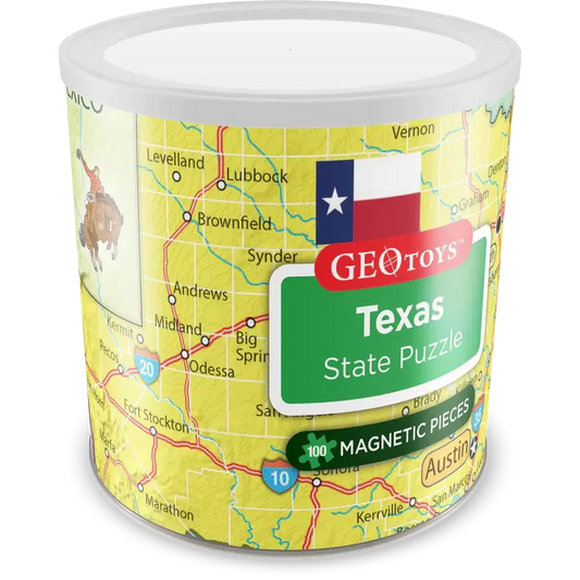 Texas State 100 Piece Magnetic Jigsaw Puzzle Geotoys Puzzle Merchant