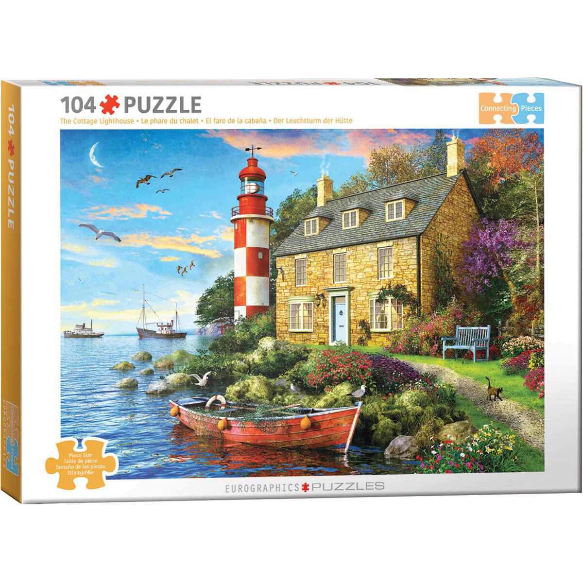 The Cottage Lighthouse 104 Connecting Pieces Jigsaw Puzzle Eurographics Puzzle Merchant