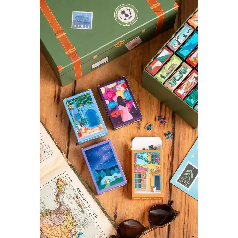 The Memory Trunk Set of 24 99 Piece Mini Jigsaw Puzzles Trevell