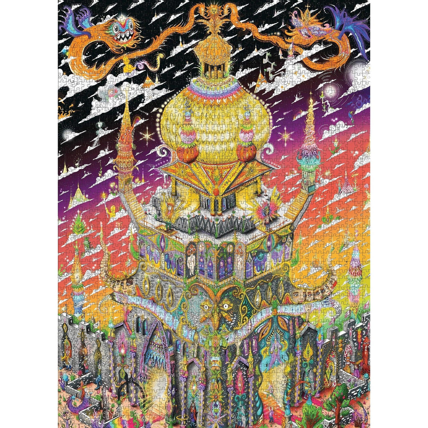 The Trippy Tower of Babel 2000 Piece Jigsaw Puzzle Pomegranate