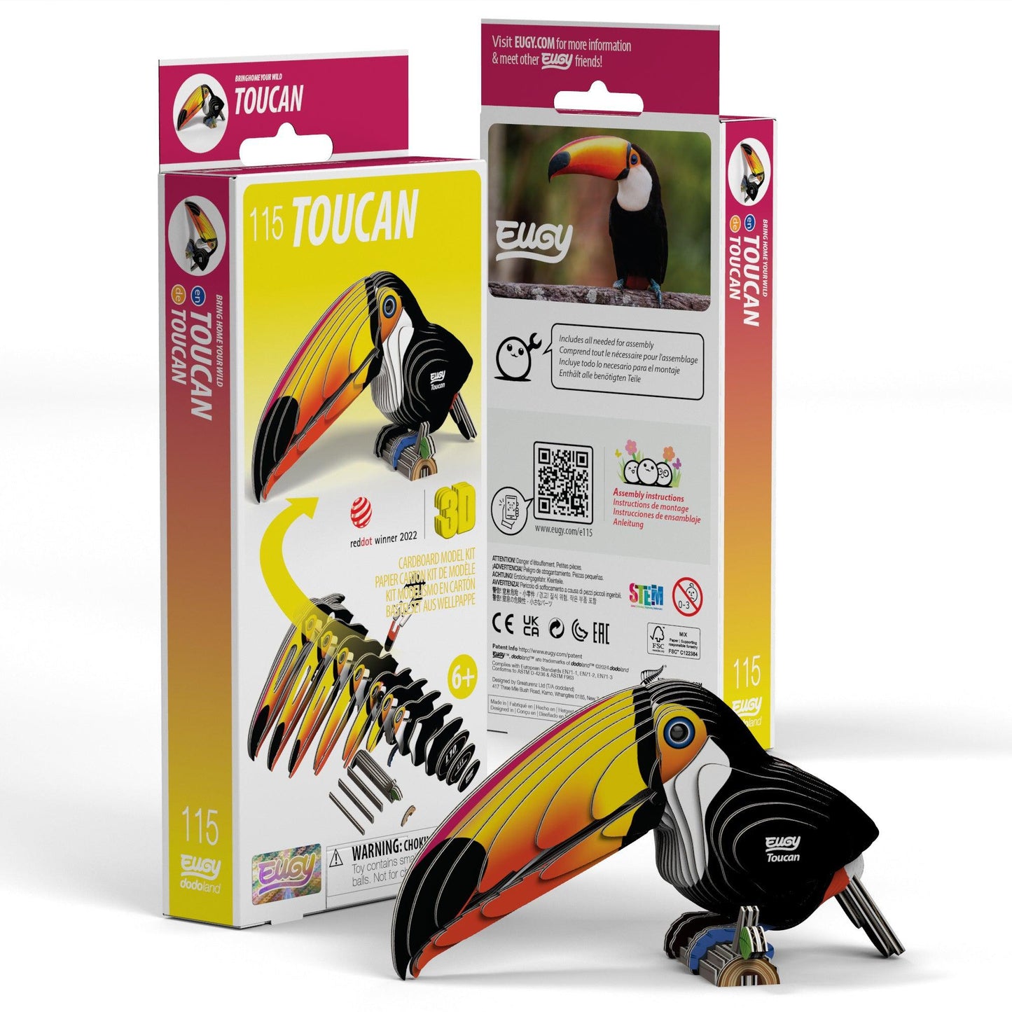 Toucan 3D Cardboard Model Kit Eugy Puzzle Merchant