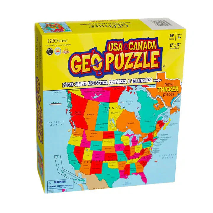 USA & Canada GeoPuzzle 69 Piece Jigsaw Puzzle Geotoys Puzzle Merchant