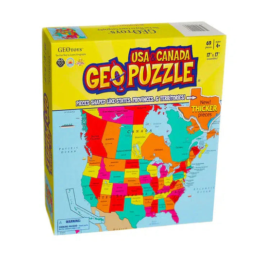 USA & Canada GeoPuzzle 69 Piece Jigsaw Puzzle Geotoys Puzzle Merchant