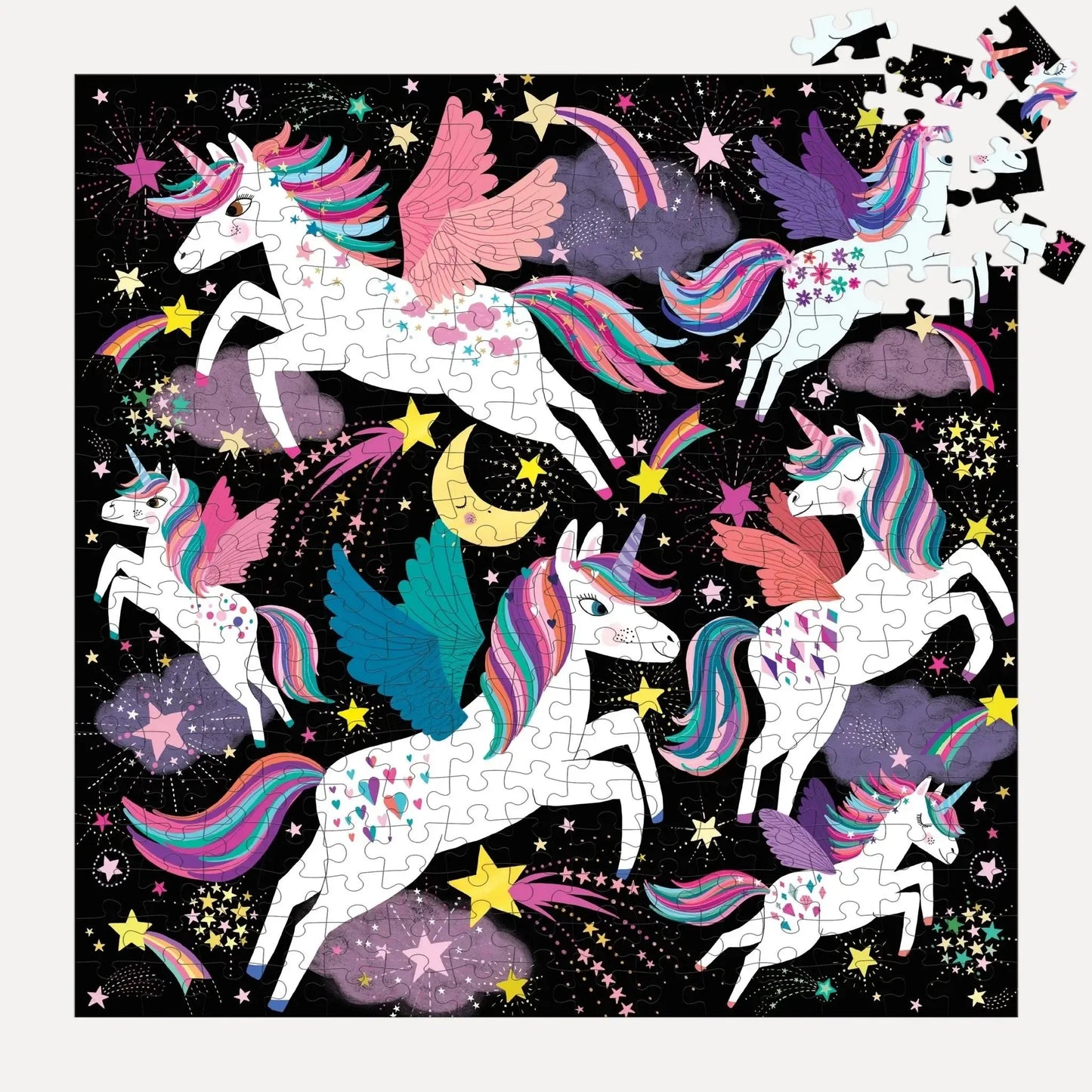 Unicorns Illuminated 300 Piece Glow in the Dark Jigsaw Puzzle Mudpuppy