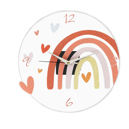 Diamond Art Lucite Rainbow Clock