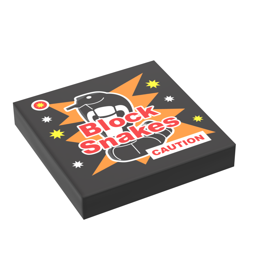 B3 Customs® Block Snakes Minifig Fireworks (2x2 Tile), 4th of July B3 Customs