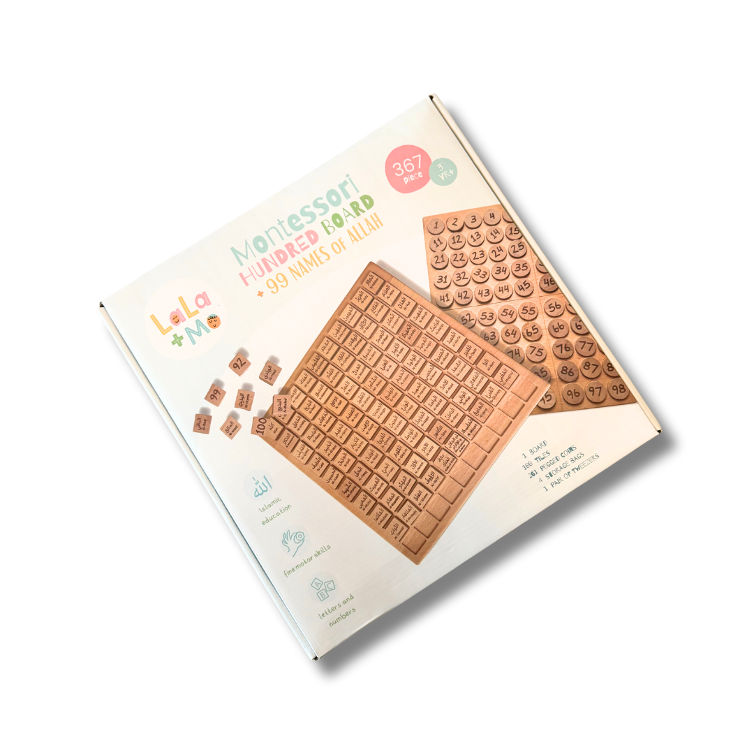 LaLa + Me Montessori Hundred Board with 99 Names of Allah Educational Toy