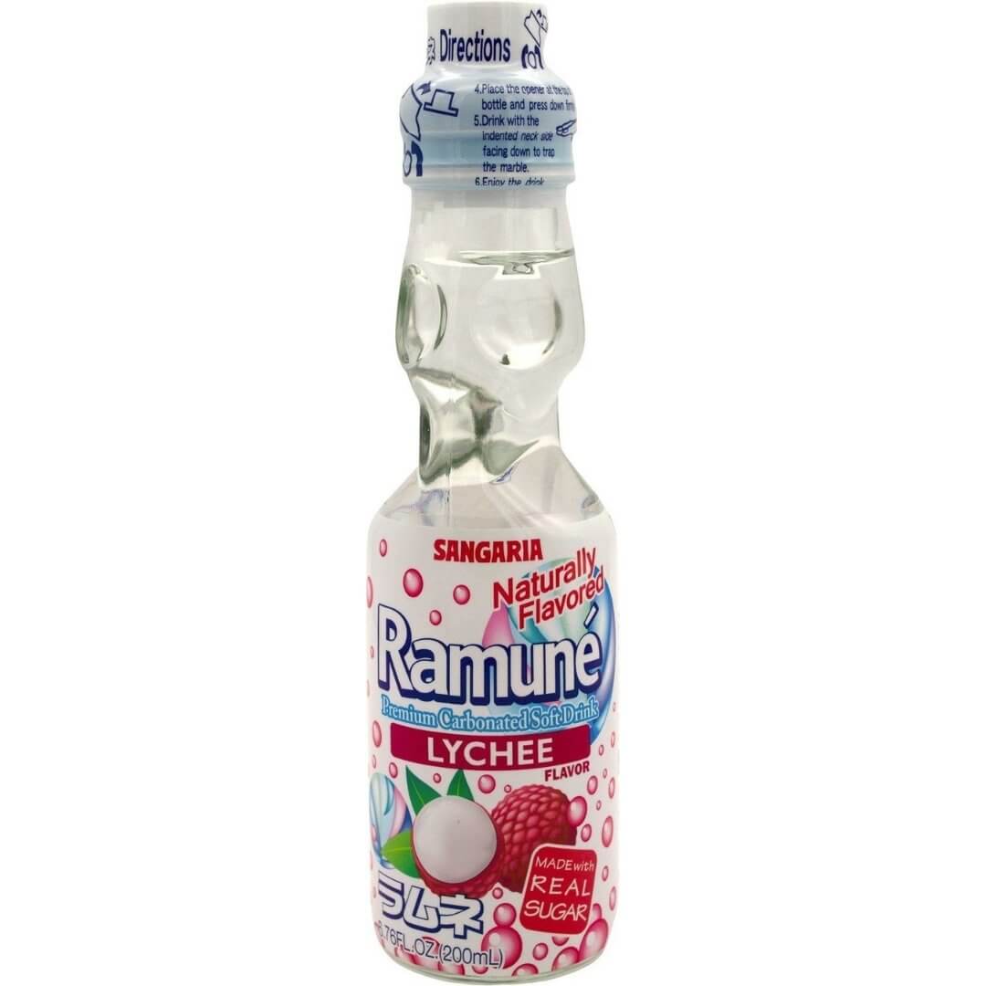 Ramune Lychee Flavor Japanese Soda - 6.76 oz Marble Bottle Super Anime Store