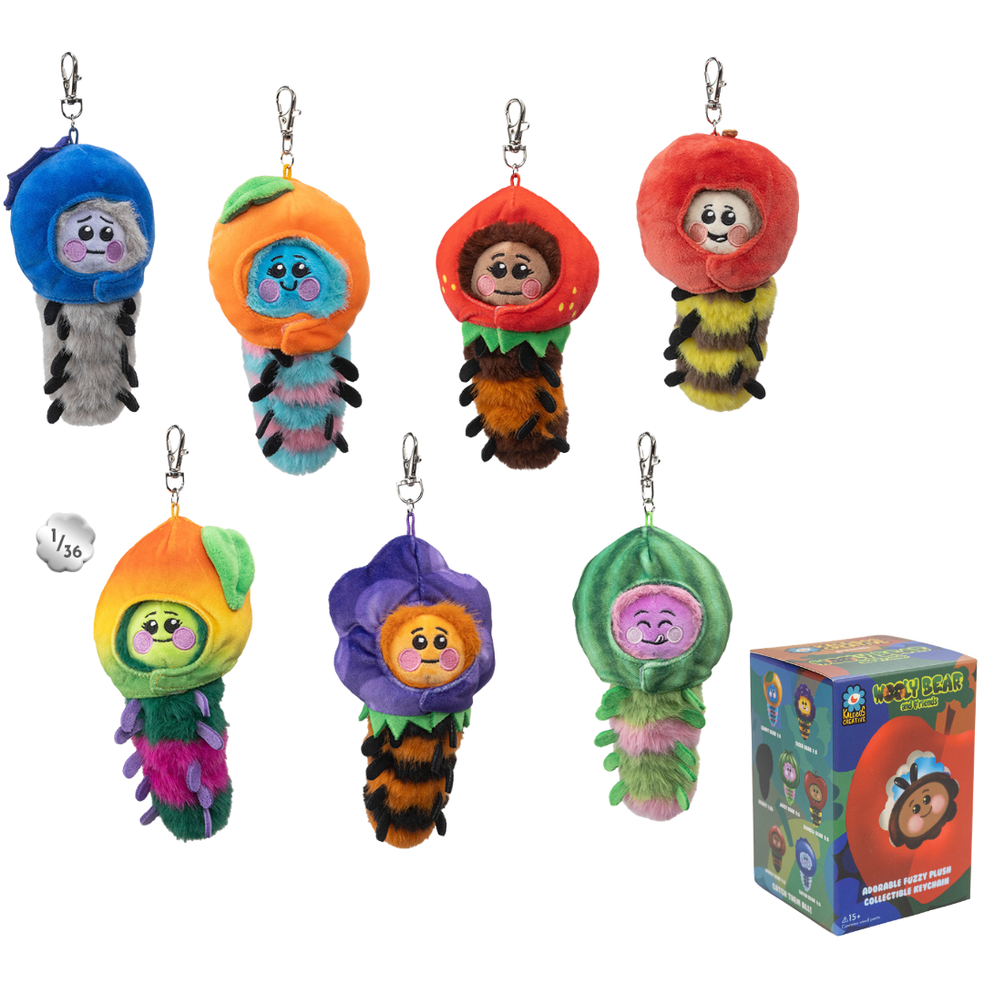 Kaleidos Creative: Wooly Bear and Friends Plush Keychain Blind Box Ralphie's Funhouse