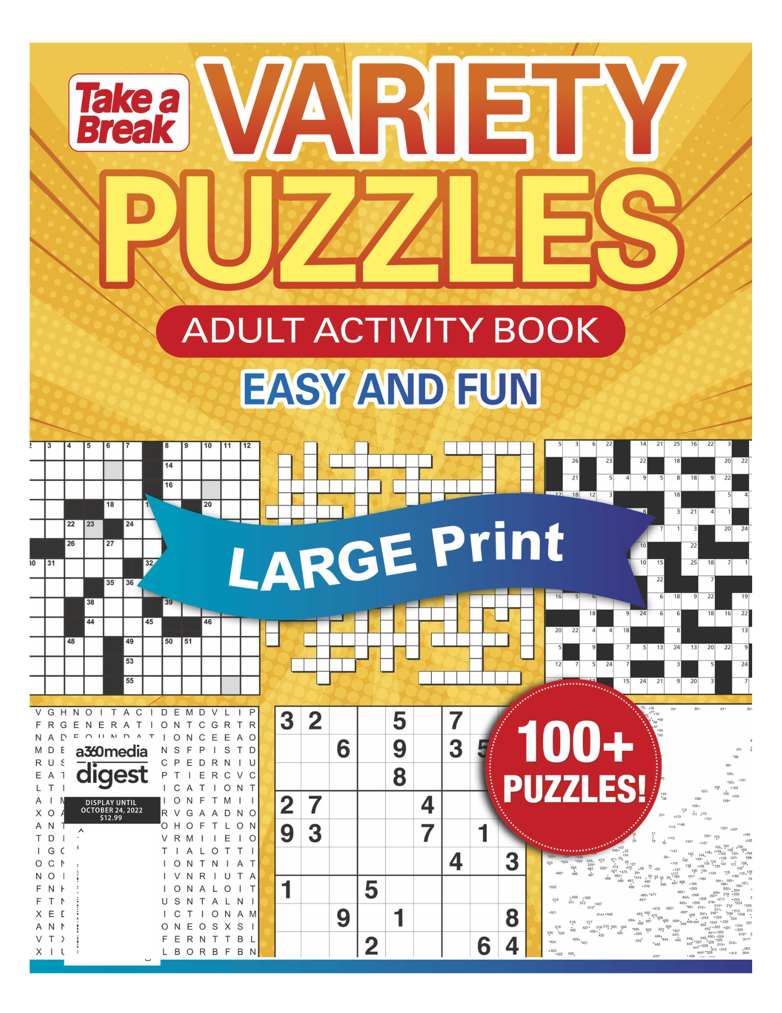 Variety Puzzles - Unplug & Unwind! Adult Activity Book: 100+ Puzzles, Sudoku, Crossword, Word Search, Dot-To-Dot, Brain-Boosting, Mental Clarity, De-Stress, Calm, Relax, Easy & Fun! (Large Print) Magazine Shop US