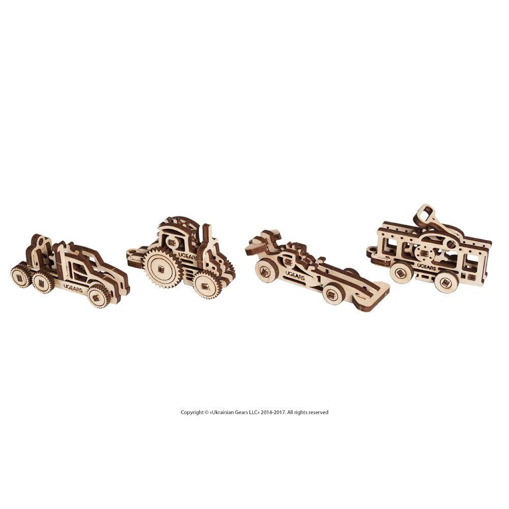 Vehicle Fidgets Set of 4 3D Wood Model Kit UGEARS