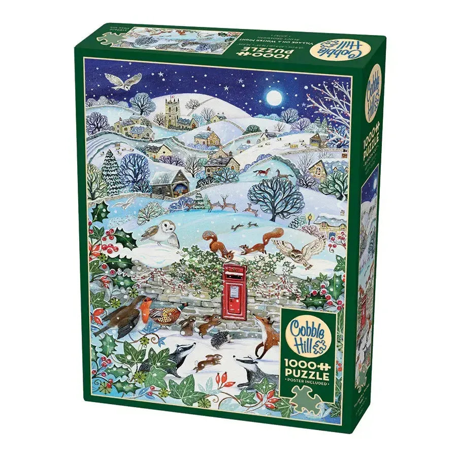 Village on a Winter Night 1000 Piece Jigsaw Puzzle Cobble Hill Puzzle Merchant