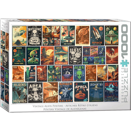 Vintage Alien Posters 1000 Piece Jigsaw Puzzle Eurographics