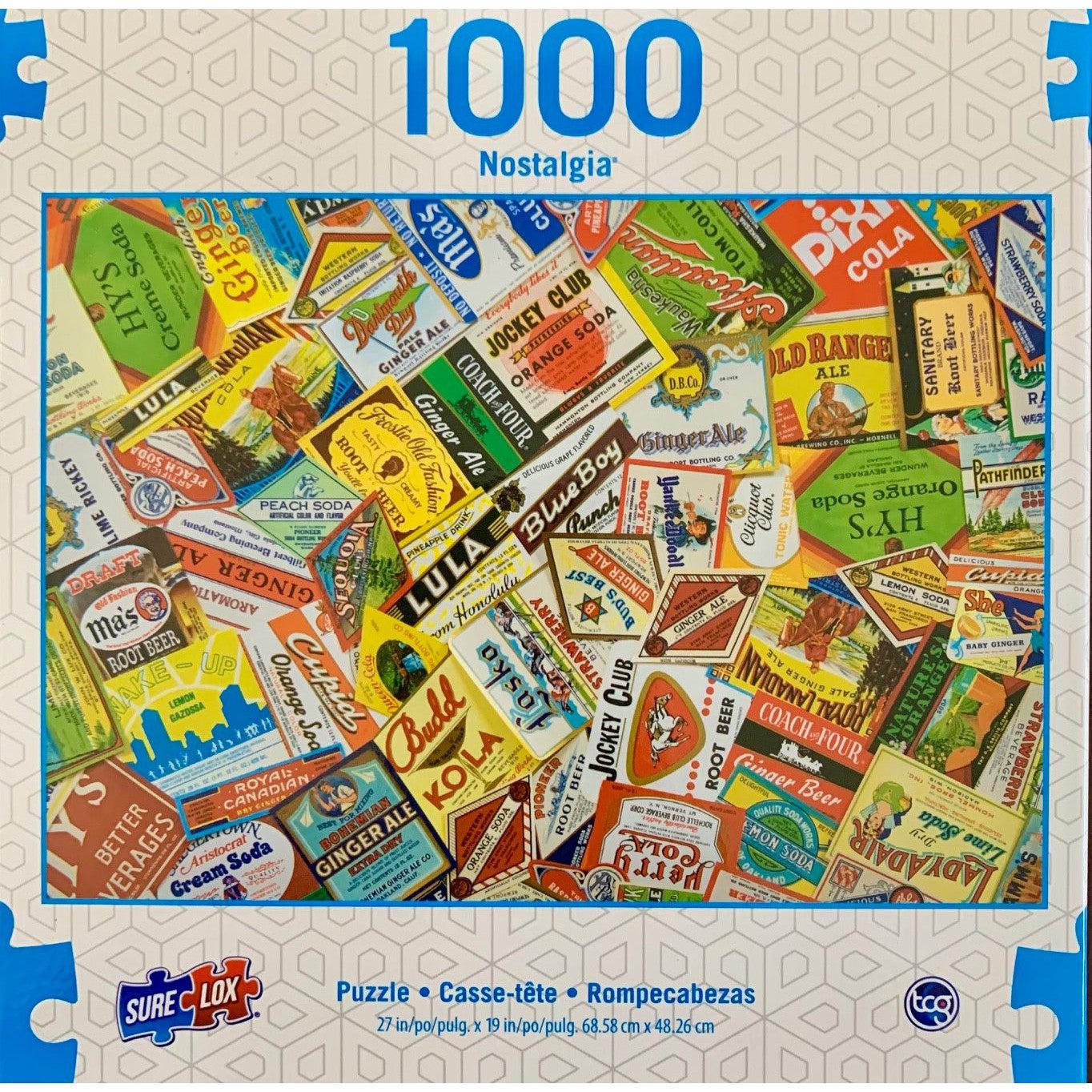 Vintage Soda Labels Nostalgia 1000 Piece Jigsaw Puzzle Sure Lox Puzzle Merchant