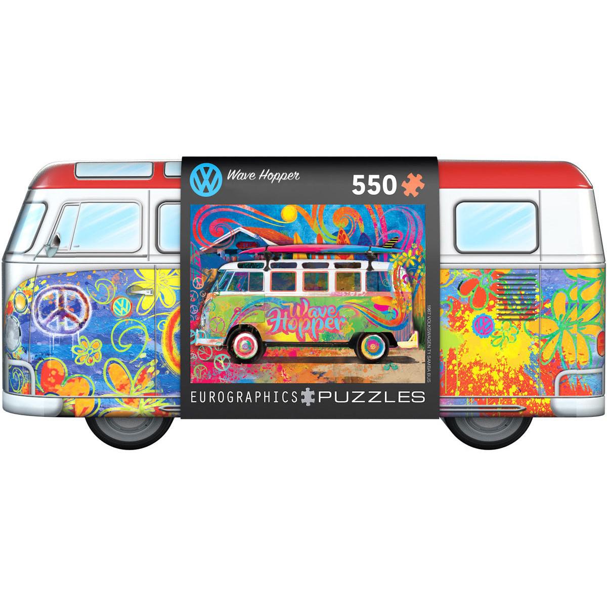 Wave Hopper VW Bus 550 Piece Jigsaw Puzzle in Tin Eurographics Puzzle Merchant