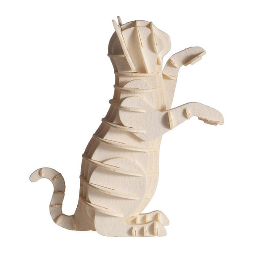 White Cat 3D Cardboard Model Kit Fridolin