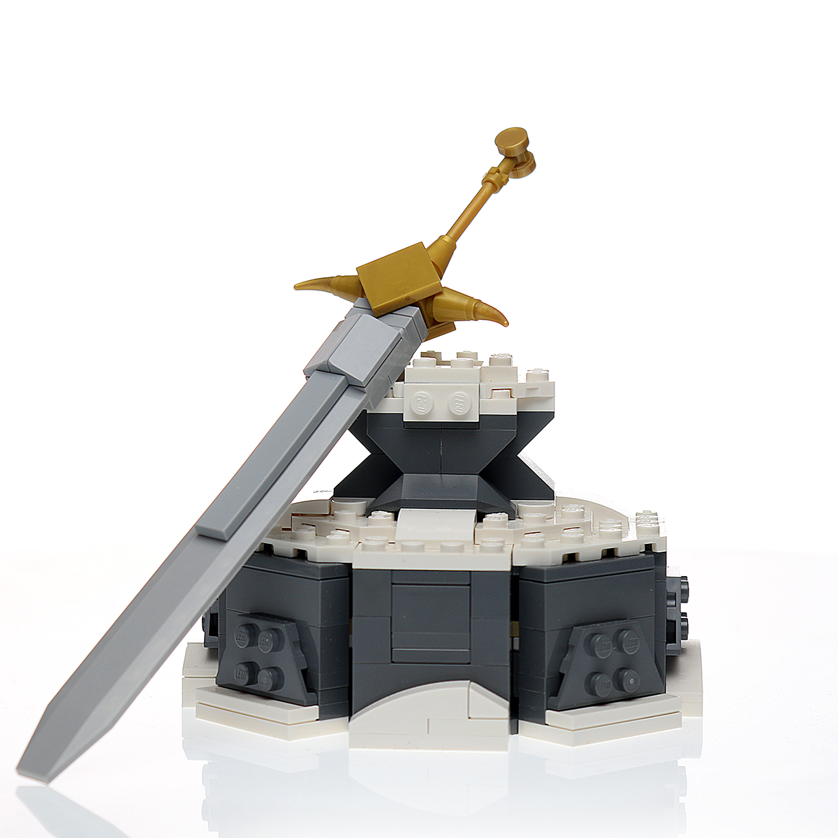 Custom Sword in the Stone MOC made using LEGO elements B3 Customs