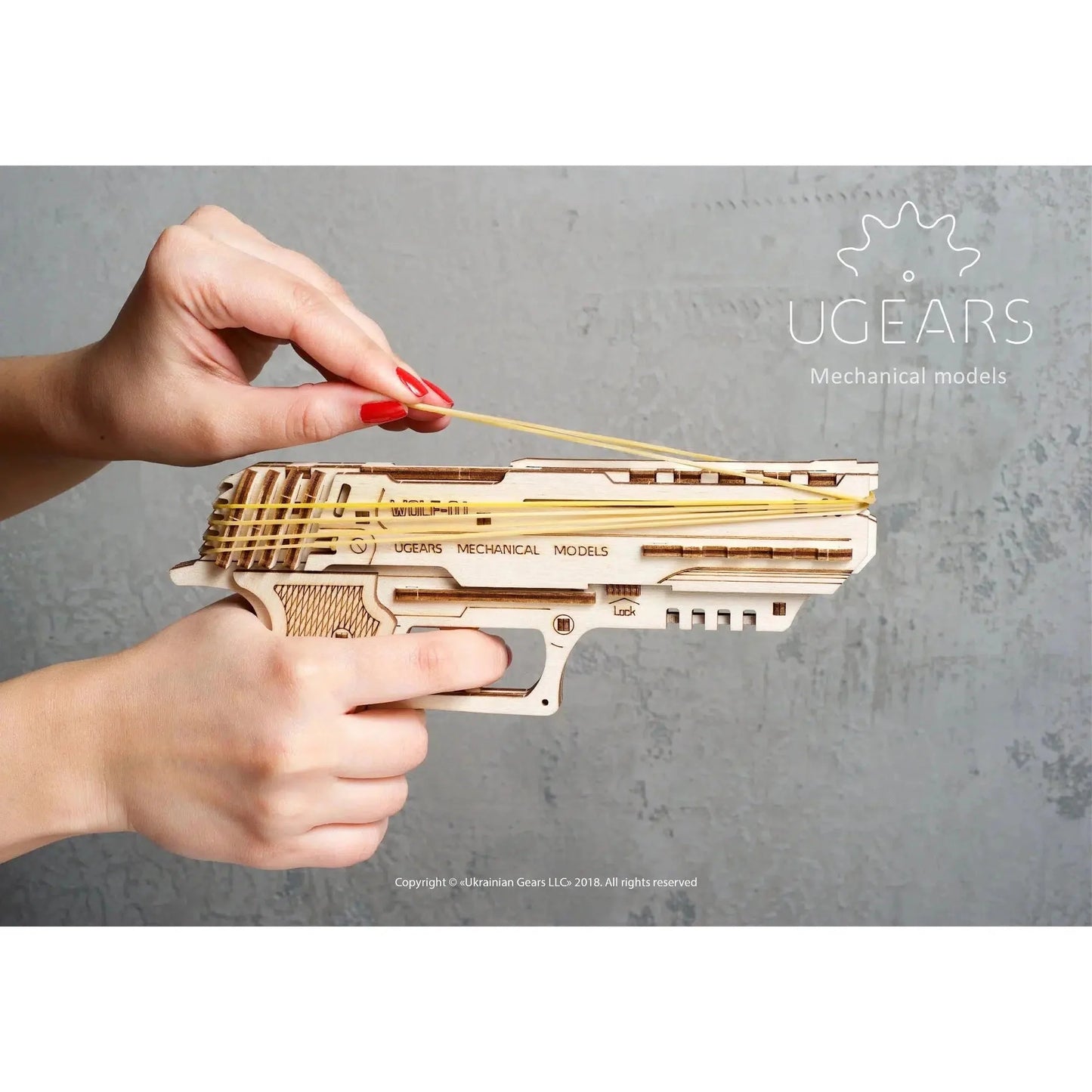 Wolf-01 Handgun 3D Wood Model Kit UGEARS