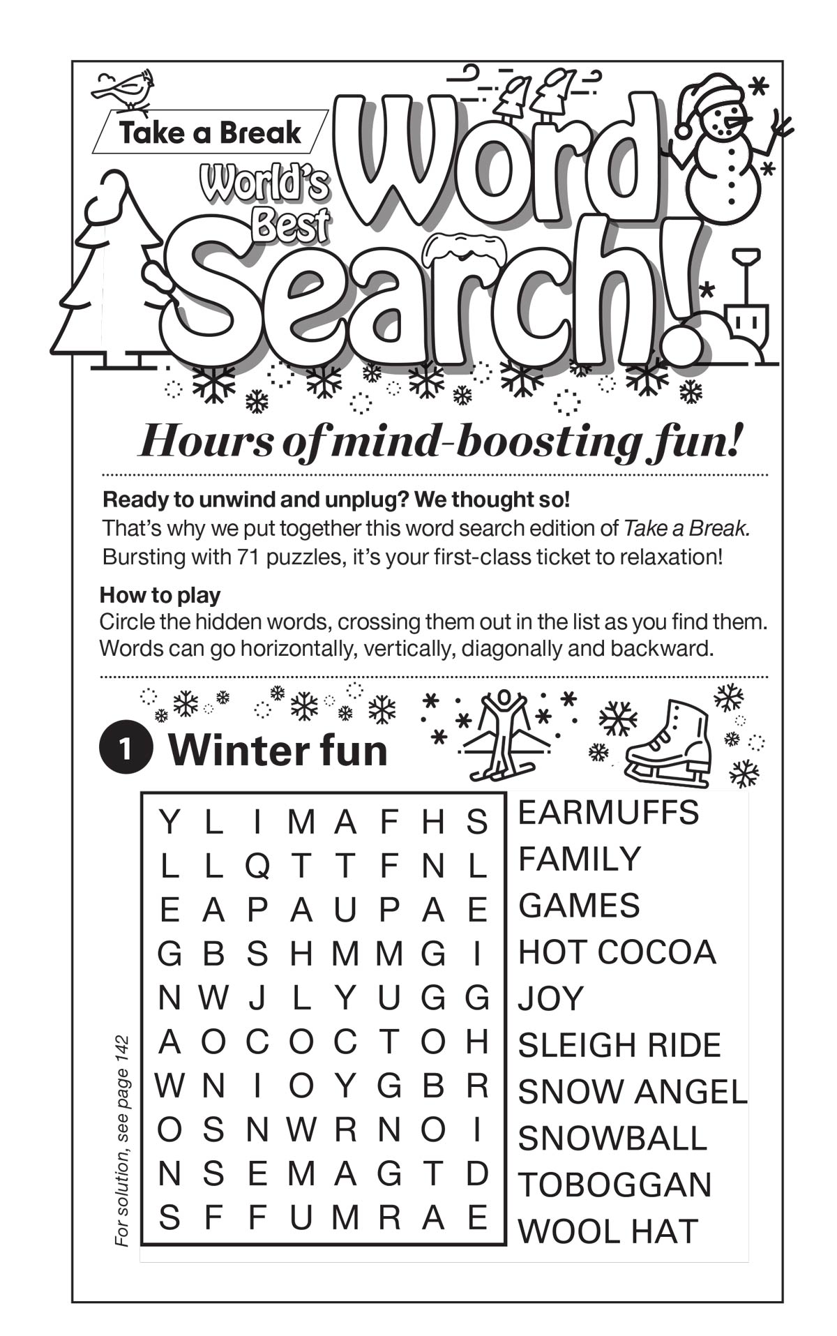 Take a Break - Word Search 241024 Large Print: 71 Puzzles Winter Special! Easy, Holiday Themed, Hours Of Mind-Boosting Fun, Sharpen Your Brain, Relax, Unwind, Unplug, De-Stress, Recharge & Solve! Magazine Shop US