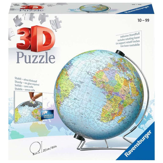 World Globe with Stand 550 Piece 3D Jigsaw Puzzle Ravensburger