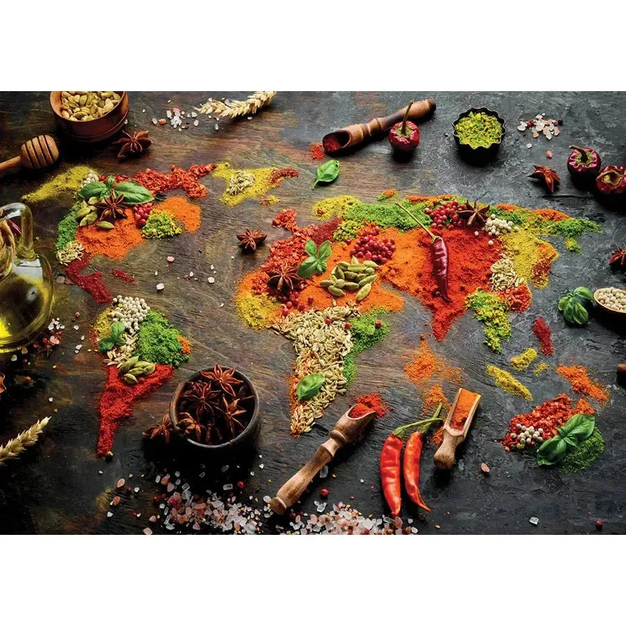 World Map in Spices 1000 Piece Jigsaw Puzzle Enjoy