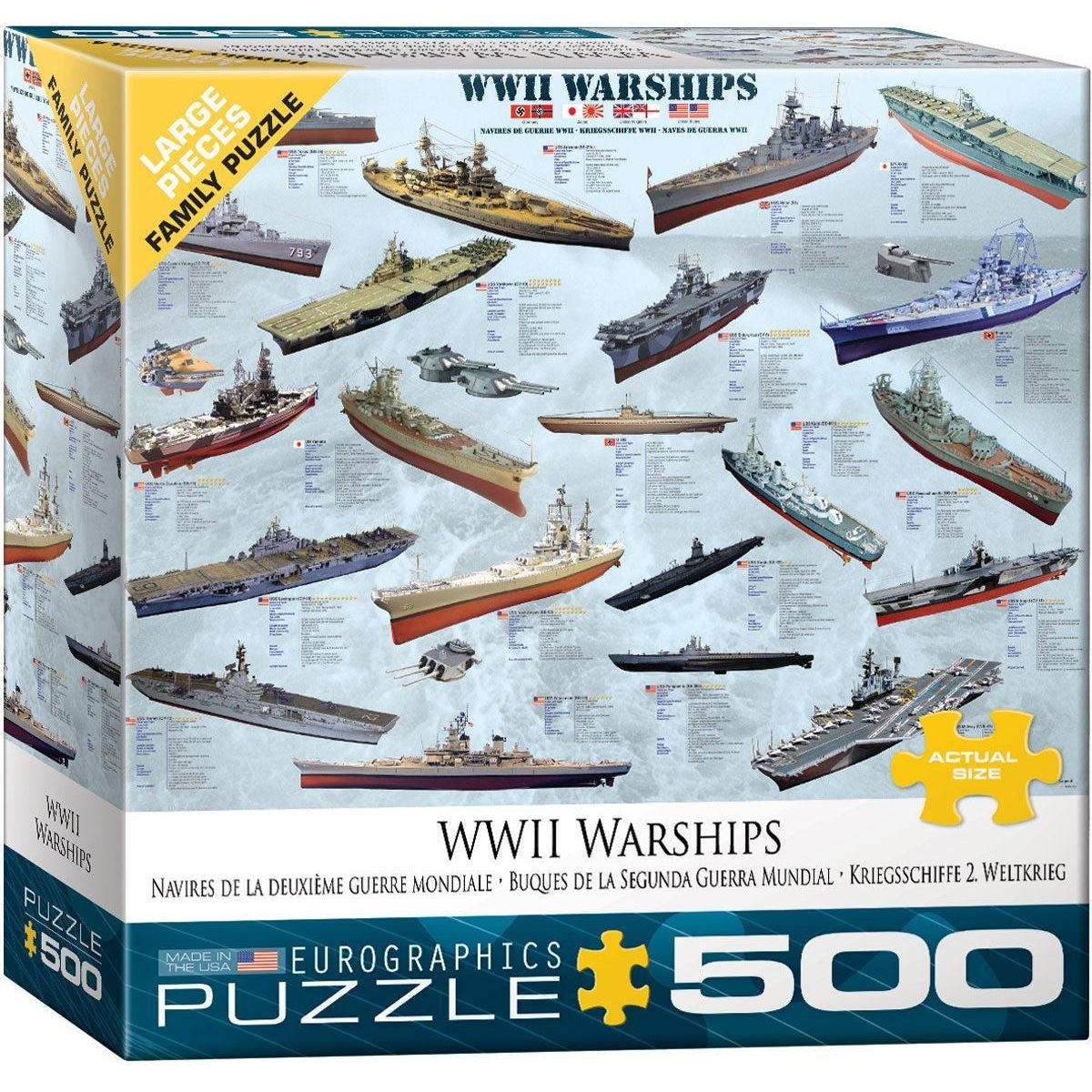 World War 2 Warships 500 Piece Jigsaw Puzzle Eurographics Puzzle Merchant