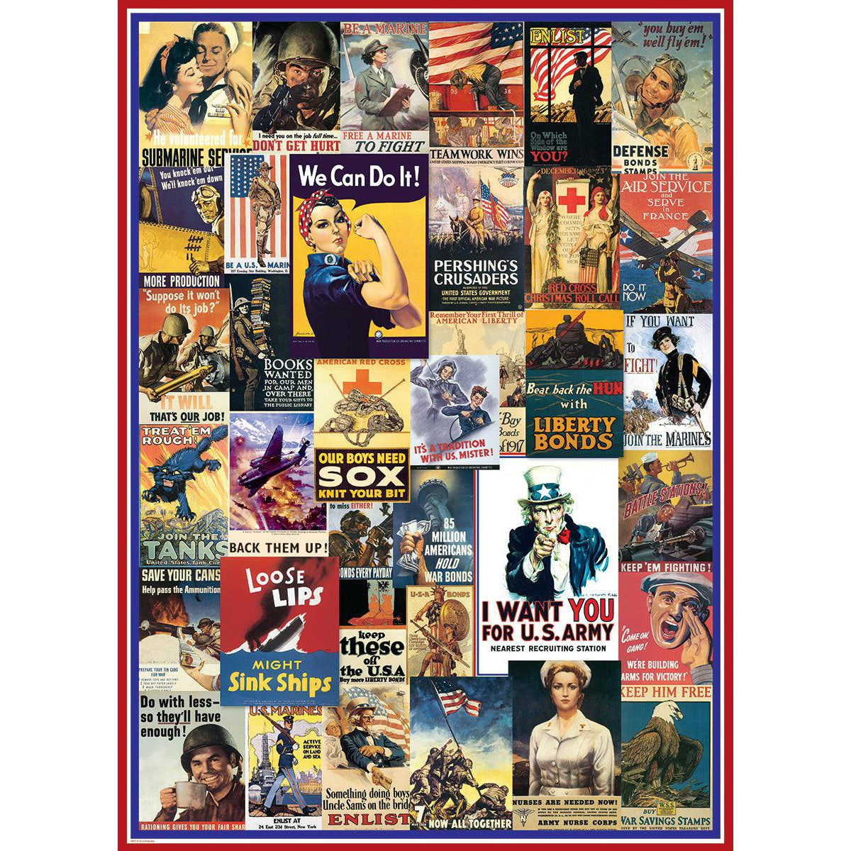 World War I & II Vintage Posters 1000 Piece Jigsaw Puzzle Eurographics