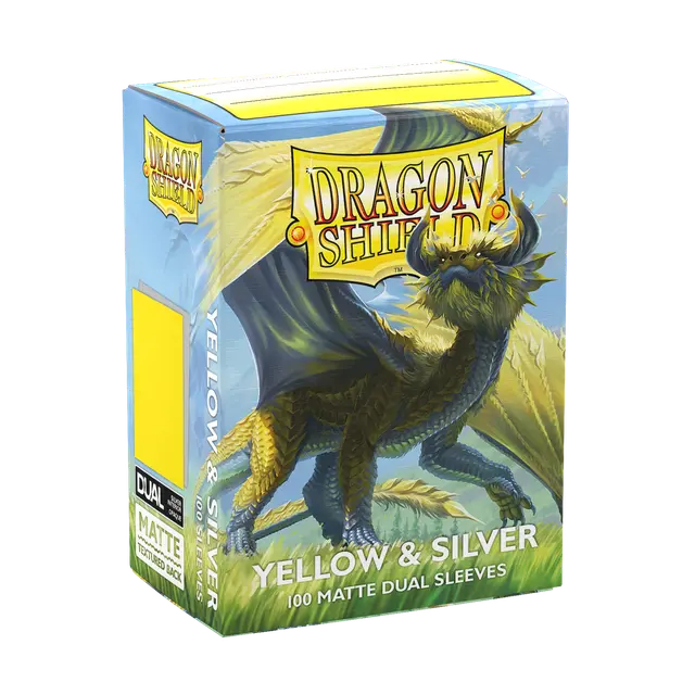 Dragon Shield: Yellow & Silver - Matte Dual Sleeves Moliner Games
