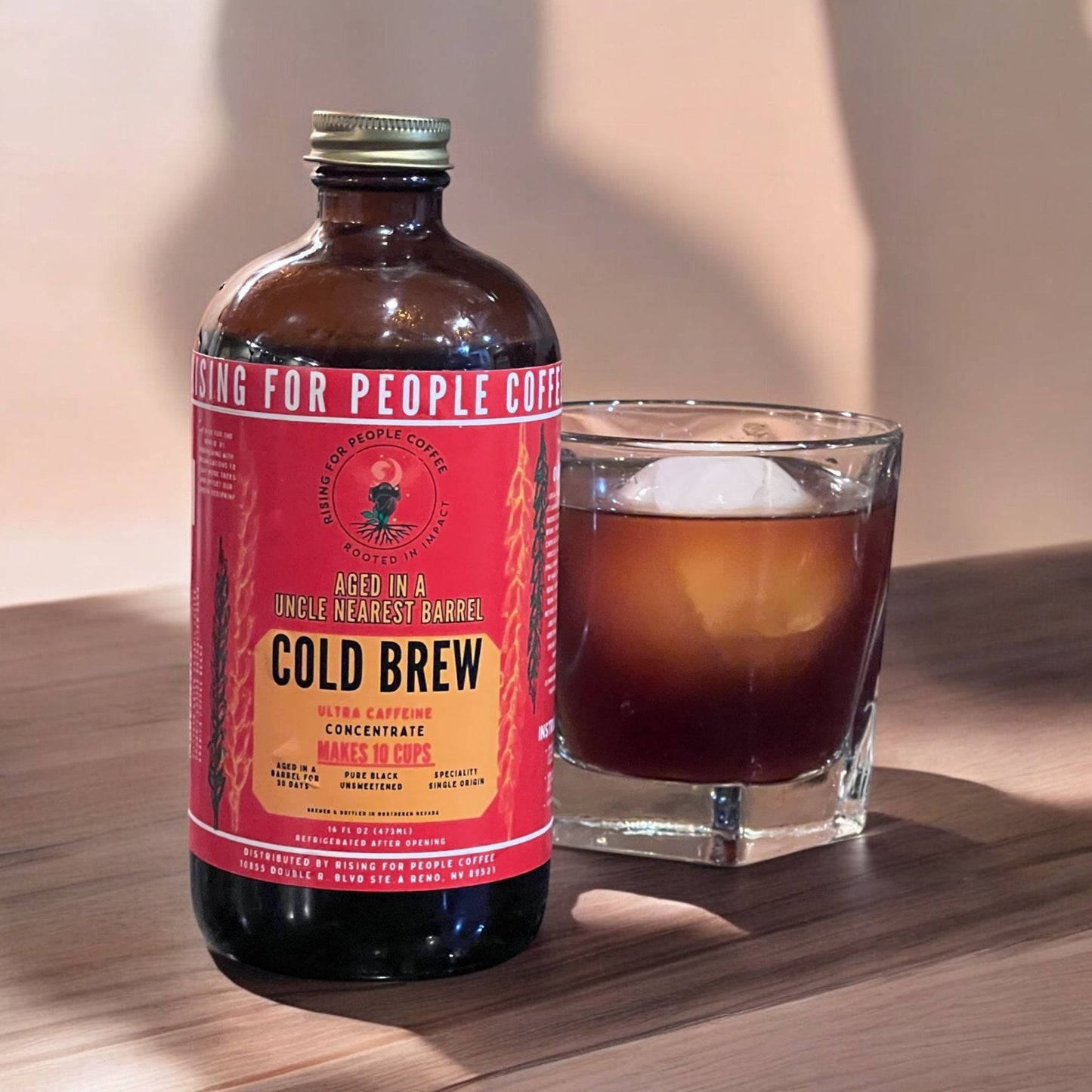 Aged Whiskey Barrel Concentrated Cold Brew Coffee — Light Roast Whole Bean Coffee