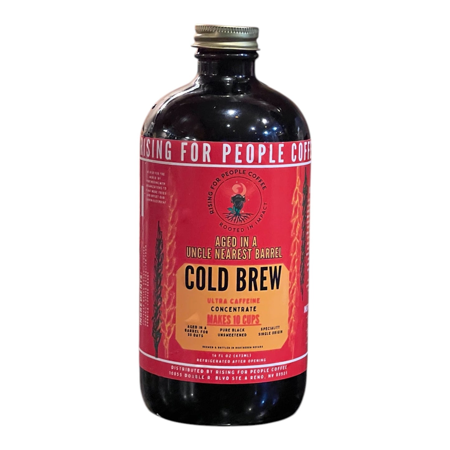 Aged Whiskey Barrel Concentrated Cold Brew Coffee — Light Roast Whole Bean Coffee