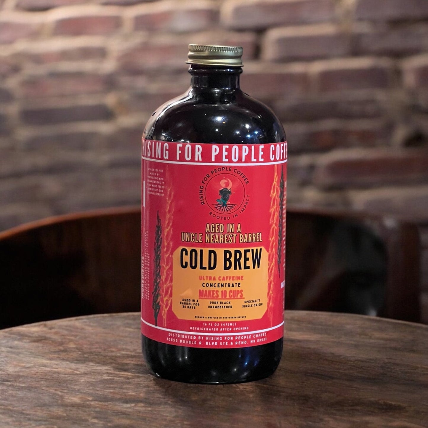 Aged Whiskey Barrel Concentrated Cold Brew Coffee — Light Roast Whole Bean Coffee