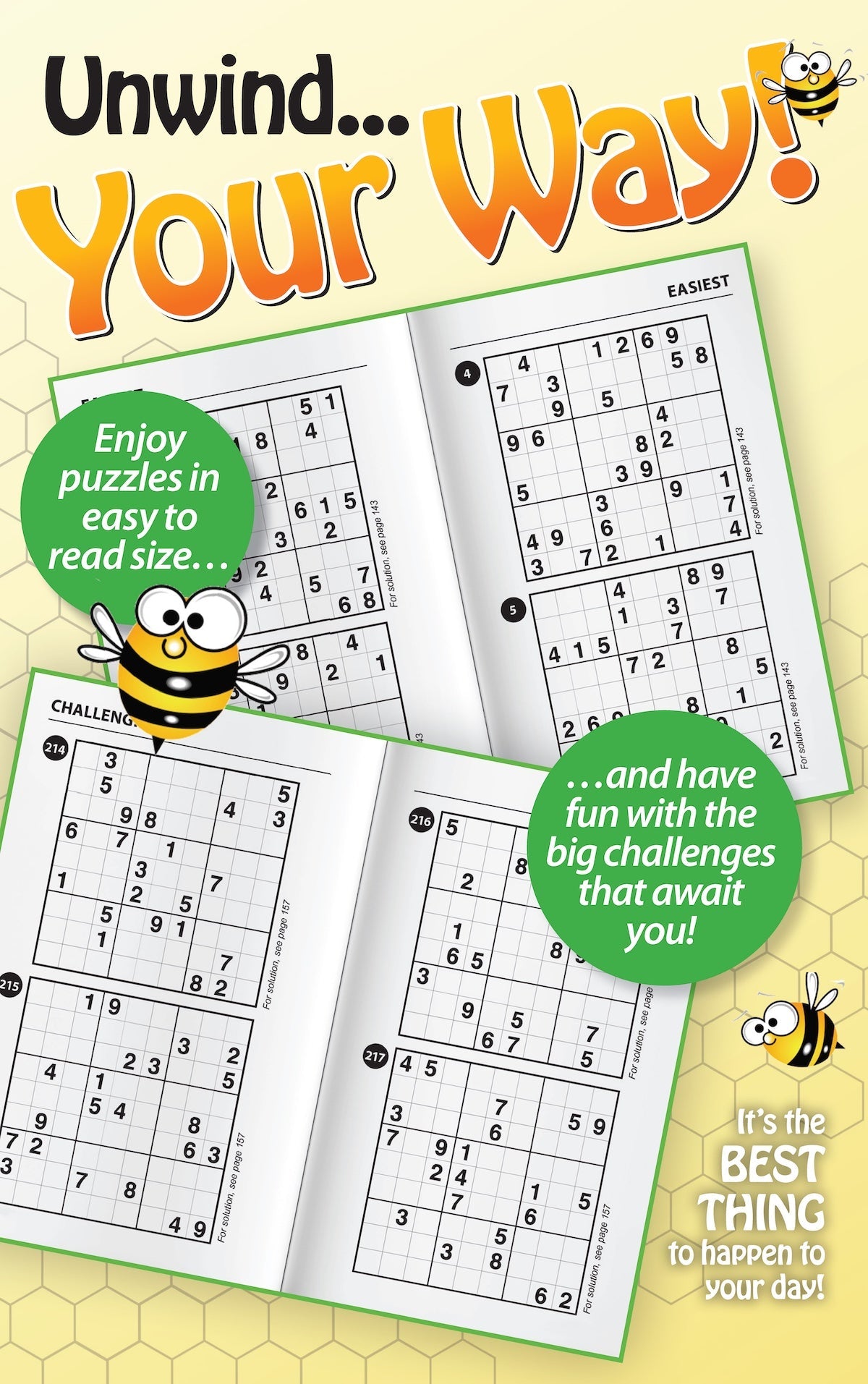 World's Best Puzzle - Sudoku 25.03.13: Large Print, 277 Puzzles, Enhance Your Skills With 5 Levels of Difficulty, Spring Edition, Bumble Bees & More! Magazine Shop US