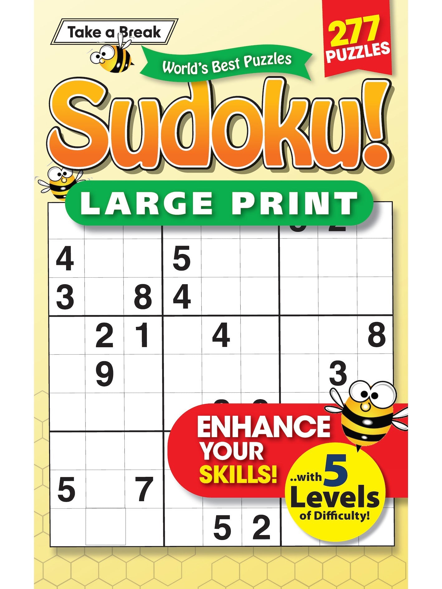 World's Best Puzzle - Sudoku 25.03.13: Large Print, 277 Puzzles, Enhance Your Skills With 5 Levels of Difficulty, Spring Edition, Bumble Bees & More! Magazine Shop US