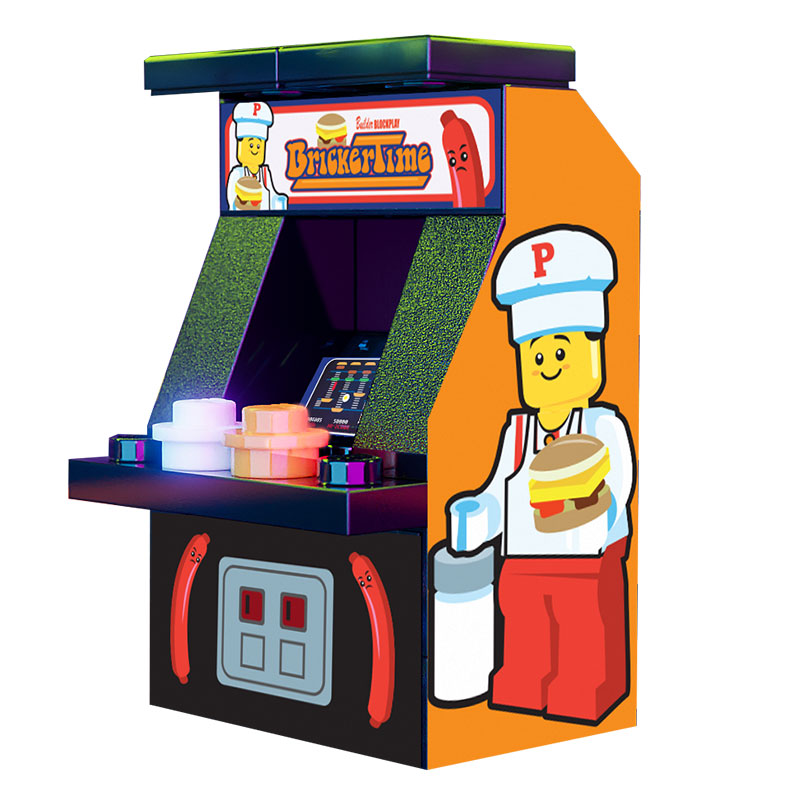 Bricker Time Arcade Machine made using LEGO parts B3 Customs