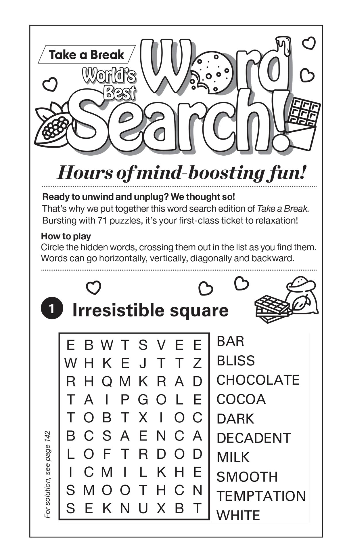 World's Best Puzzles - Word Search 25.01.24: Large Print Edition, 71+ Easy Chocolate Lover Themed Puzzles For Valentine's Day! Hours Of Mind-Boosting Fun, Unwind, Unplug, Your Ticket To Relaxation! Magazine Shop US