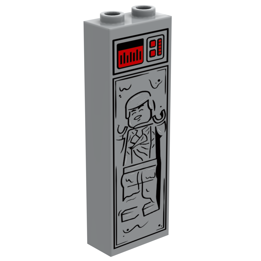 Solo in Carbonite (1x2x5 Brick) made using LEGO parts - B3 Customs B3 Customs